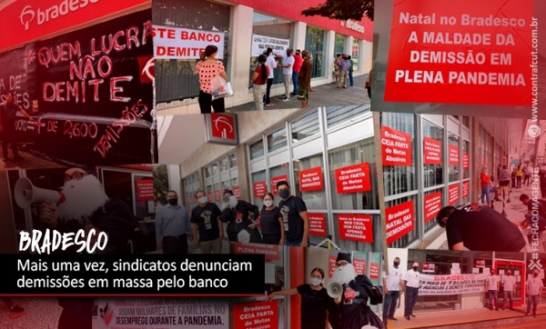 Novas manifestações denunciam demissões em massa pelo Bradesco
