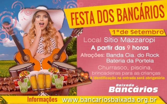 Vem aí a 19ª Festa dos Bancários da Baixada Fluminense