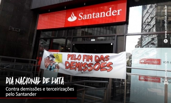 Bancários protestam contra demissões no Santander