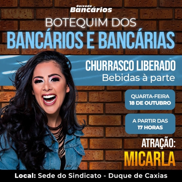 Dia 18 de outubro tem “Botequim dos Bancários e das Bancárias”