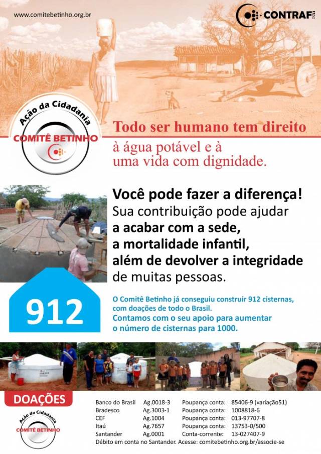 Contraf-CUT apoia projetos sociais do Comitê Betinho