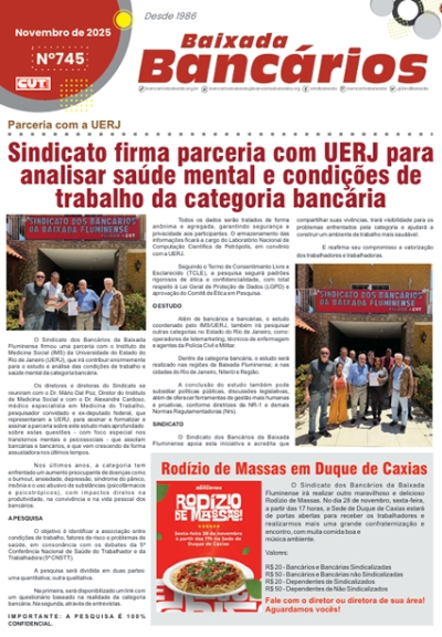 Sindicato firma parceria com UERJ para  analisar sa&uacute;de mental e condi&ccedil;&otilde;es de  trabalho da categoria banc&aacute;ria
