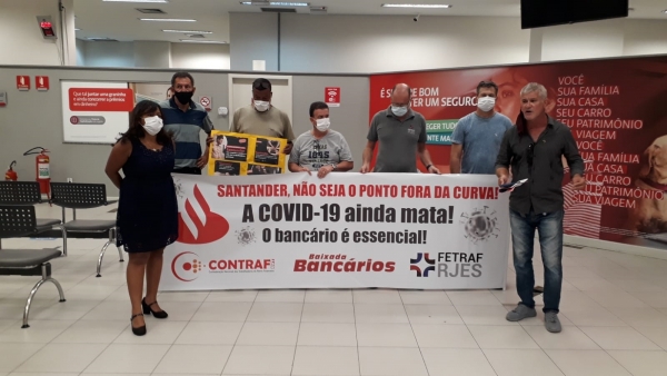 Sindicato faz atos na Baixada Fluminense pelo Dia Nacional de Luta no Santander