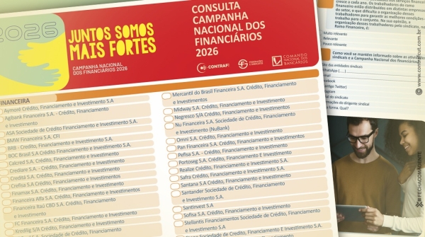 Consulta Nacional dos Financi&aacute;rios j&aacute; est&aacute; aberta e vai orientar a pauta de reivindica&ccedil;&otilde;es da Campanha Nacional 2026