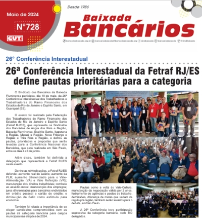 26ª Conferência Interestadual da Fetraf RJ/ES  define pautas prioritárias para a categoria