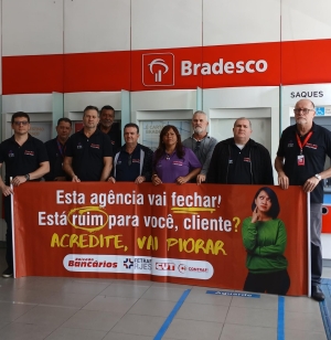Sindicato realiza Dia Nacional de Luta contra as Demissões e o Fechamento de Agências no Bradesco
