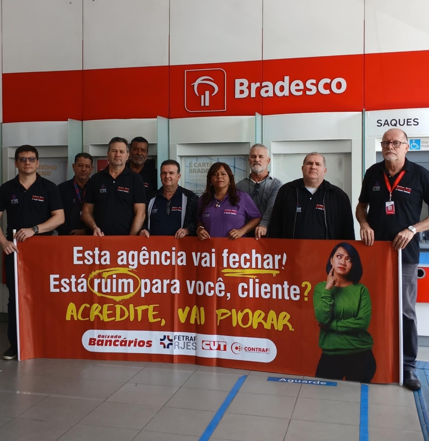 Sindicato realiza Dia Nacional de Luta contra as Demissões e o Fechamento de Agências no Bradesco