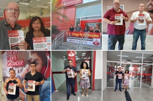 Sindicato visita agências para denunciar práticas e condutas antissindicais do Santander