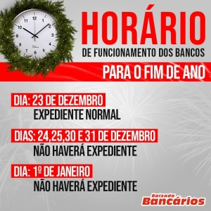 Confira como será o atendimento bancário nas agências neste fim de ano