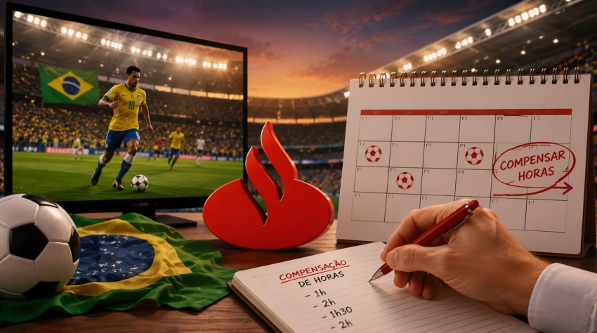 Santander impõe compensação de horas nos dias de jogos da Seleção
