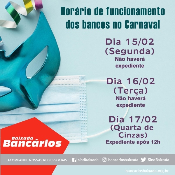 Confira o funcionamento dos bancos durante o Carnaval