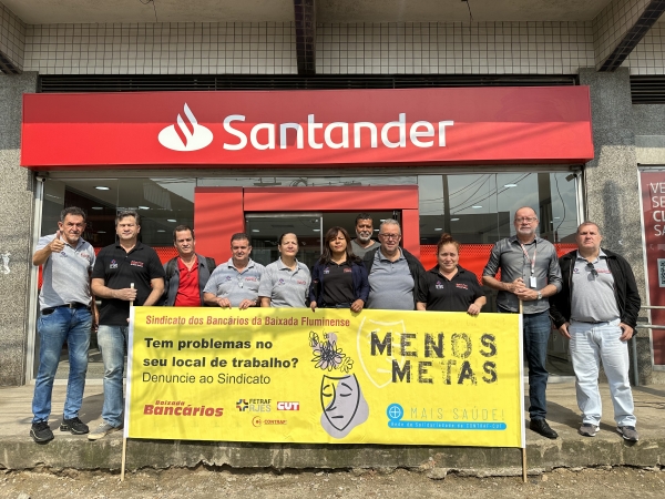 Dirigentes do Sindicato dos Bancários da Baixada Fluminense percorrem agências de Gramacho