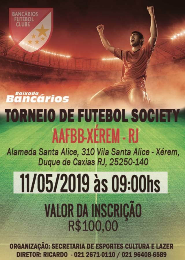 Vem aí o Torneio de Futebol Society dos Bancários 2019!