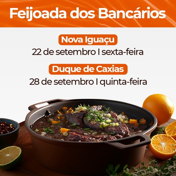 Confira as datas das Feijoadas dos Bancários e das Bancárias no mês de Setembro