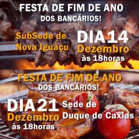 Festas de fim de ano dos Bancários da Baixada tem datas definidas
